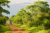 4wd car on an unpaved road in rural Africa