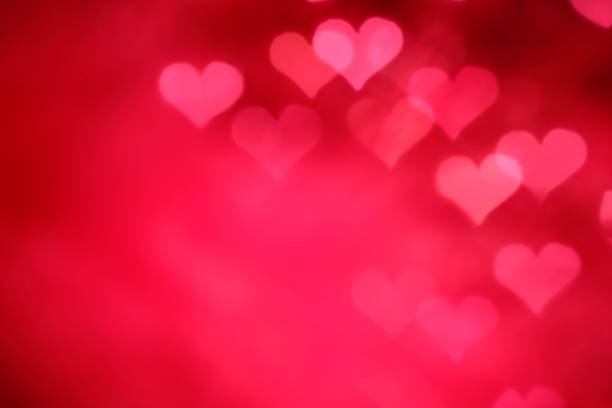 glowing pink hearts - valentines day 個照片及圖片檔