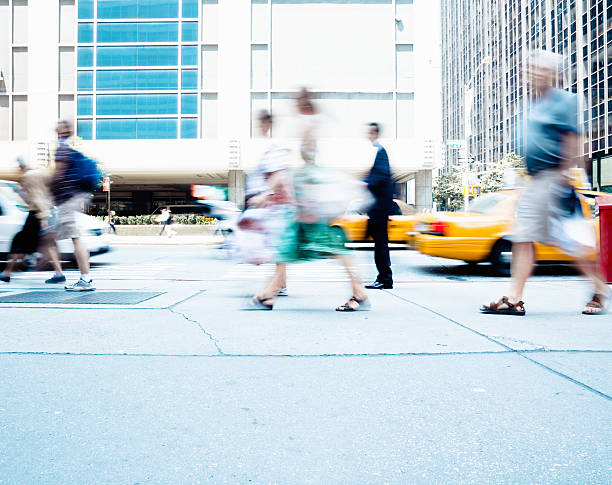 Busy Streets Commuters in New York City