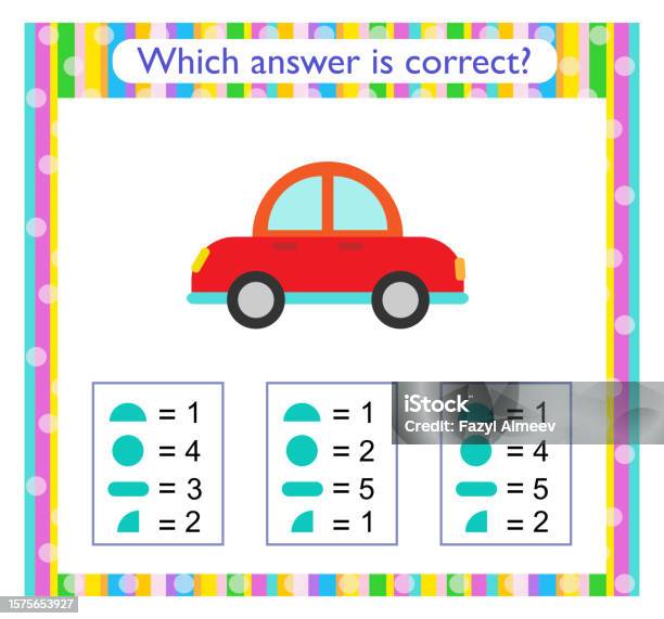 Math Answer Prompt Child Math Activity For Kids Need To Find The Correct Answer Preschool ...