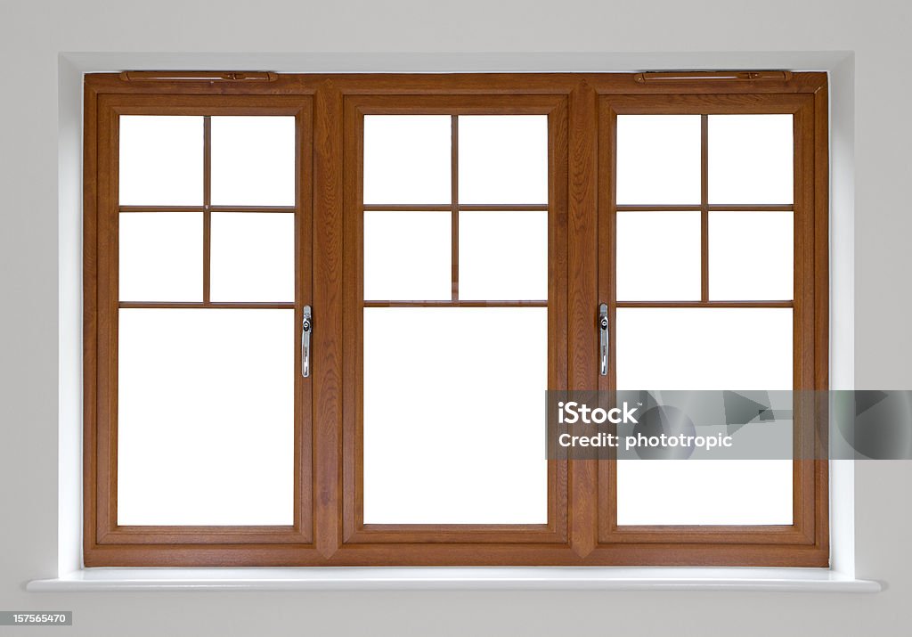 Mahogany doppelt verglaste Fenster - Lizenzfrei Fenster Stock-Foto