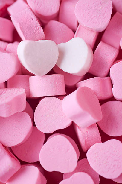 Candy hearts stock photo