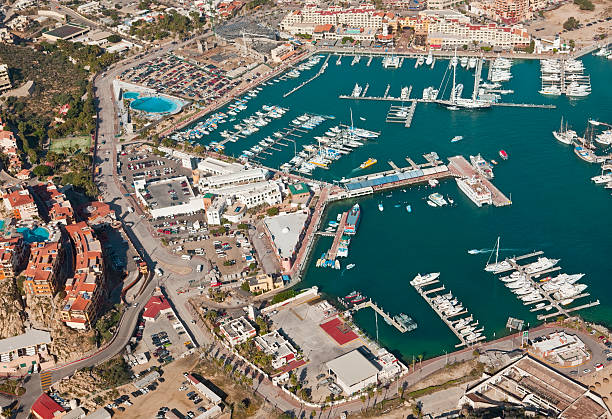 Cabo San Lucas Marina -Aerial View stock photo