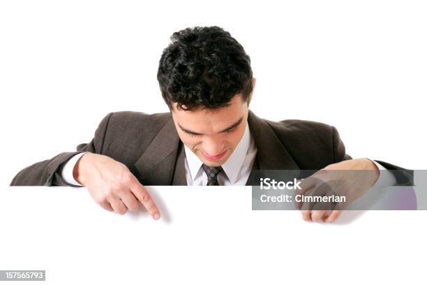 Blank Signgeschäftsmann Weiß Stockfoto und mehr Bilder von Am Rand - Am Rand, Blick nach unten, Bürojob