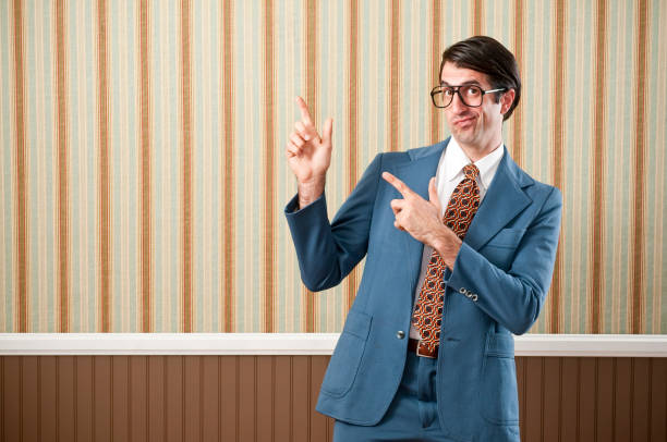 istock Nerdy Businessman In Retro Suit 157565932