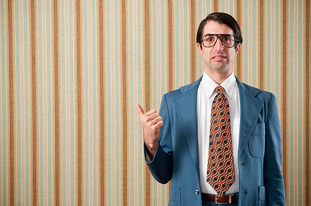 istock Nerdy Businessman In Retro Suit 157565938