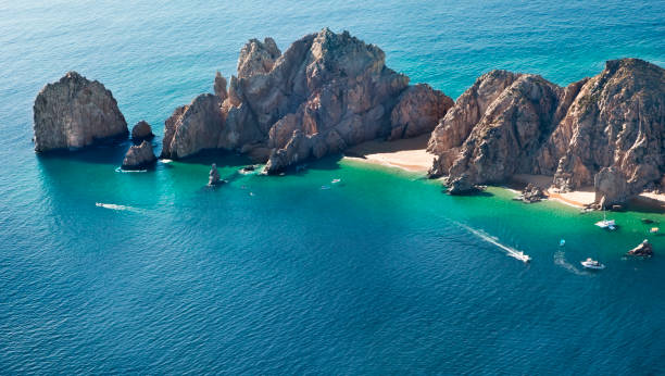 Cabo San Lucas and Land's End Aerial View stock photo