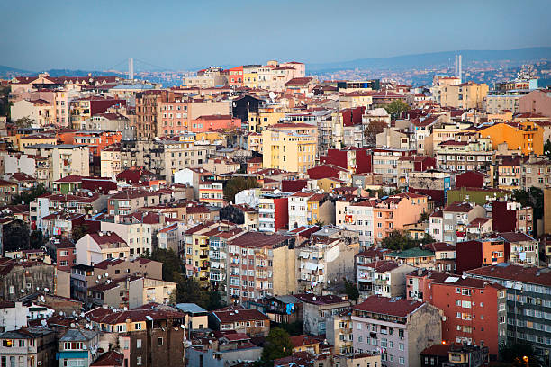 Istanbul residential area at dusk