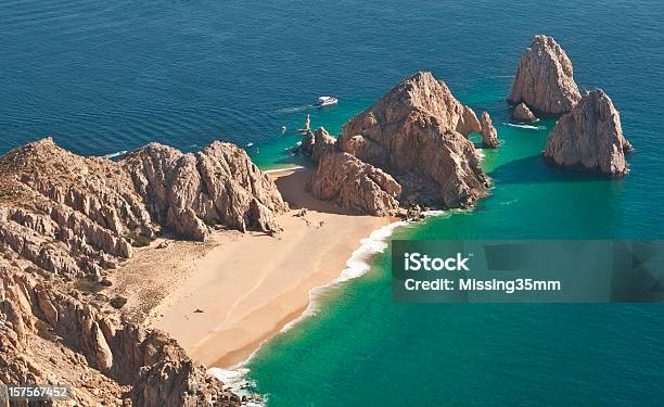 El Arco And Lovers Beach Aerial View Stock Photo - Download Image Now - Cabo San Lucas, Mexico, Beach