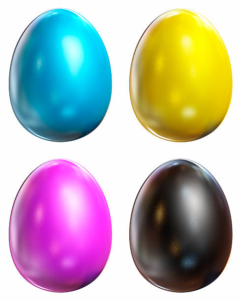 Coloured eggs stock photo