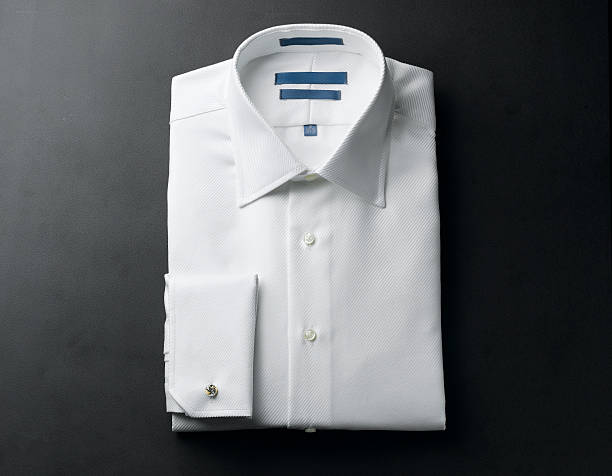 クローズアップホワイトシャツの男性 - 襟付きシャツ ストックフォトと画像