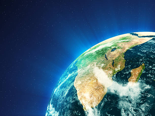 Planet Earth - South Africa Glowing globe series: South Africa. south africa globe stock pictures, royalty-free photos & images