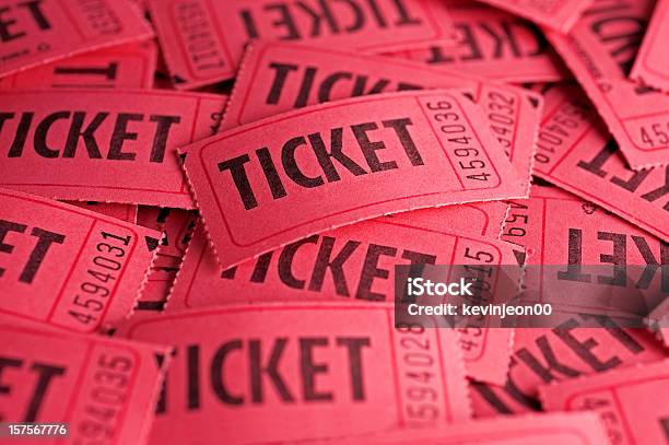 Red Raffle Tickets Scattered And Piled Up On One Another Stock Photo - Download Image Now