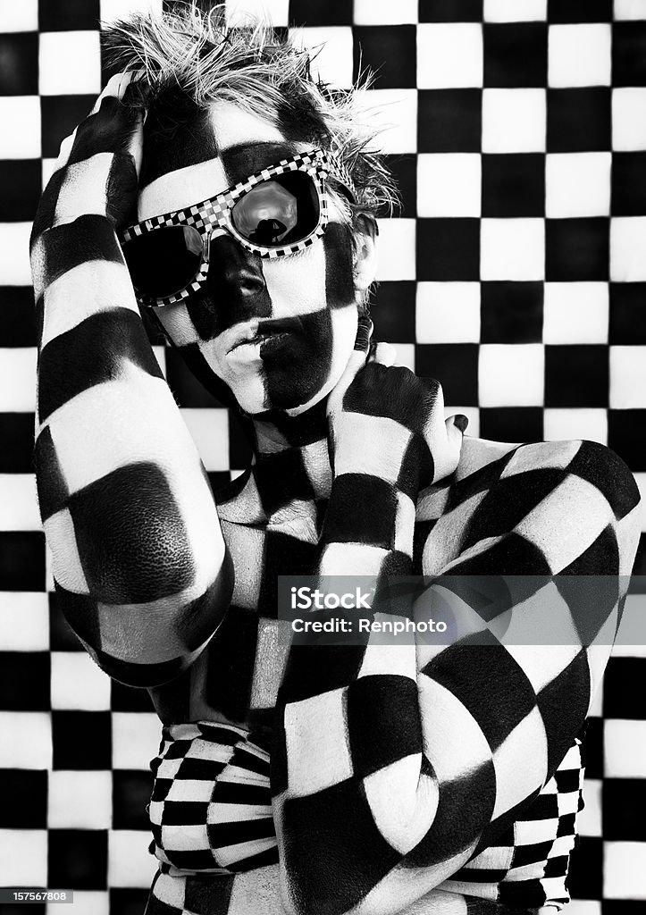 Checkered kobieta - Zbiór zdjęć royalty-free (Aerograf)