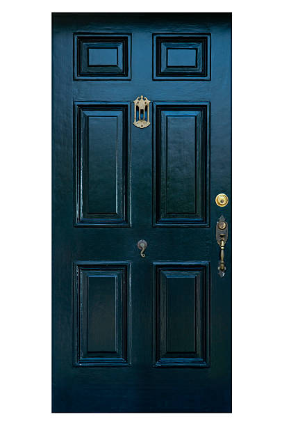 Old Front Door With Clipping Path stock photo