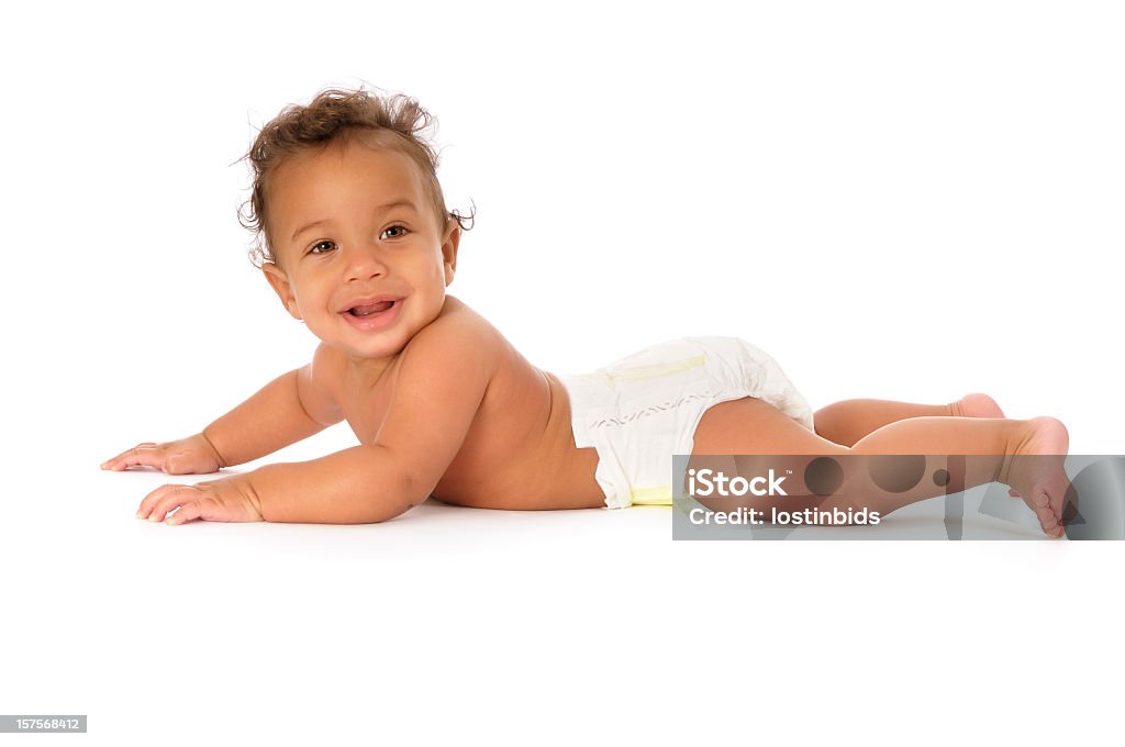 Baby auf dem Bauch Lächeln - Lizenzfrei Baby Stock-Foto