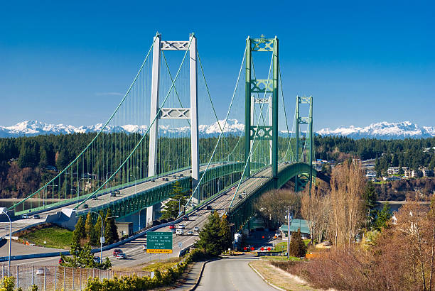 タコマ narrows bridge ワシントン州 - kitsap ストックフォトと画像
