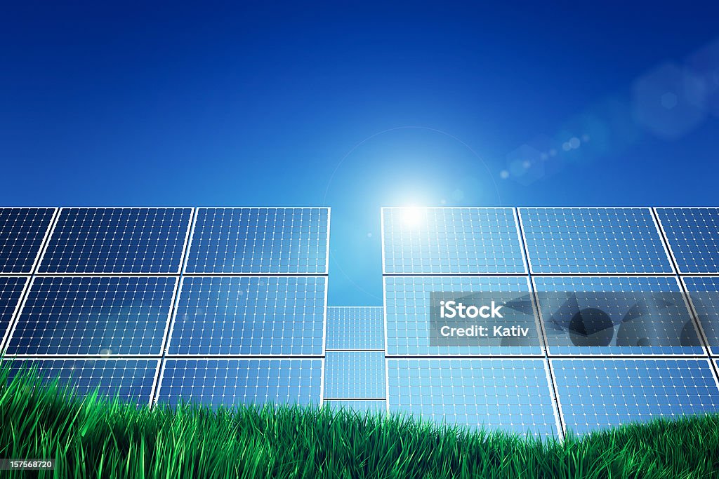 Painéis de energia Solar renovável (XXXL - Royalty-free Painel Solar Foto de stock