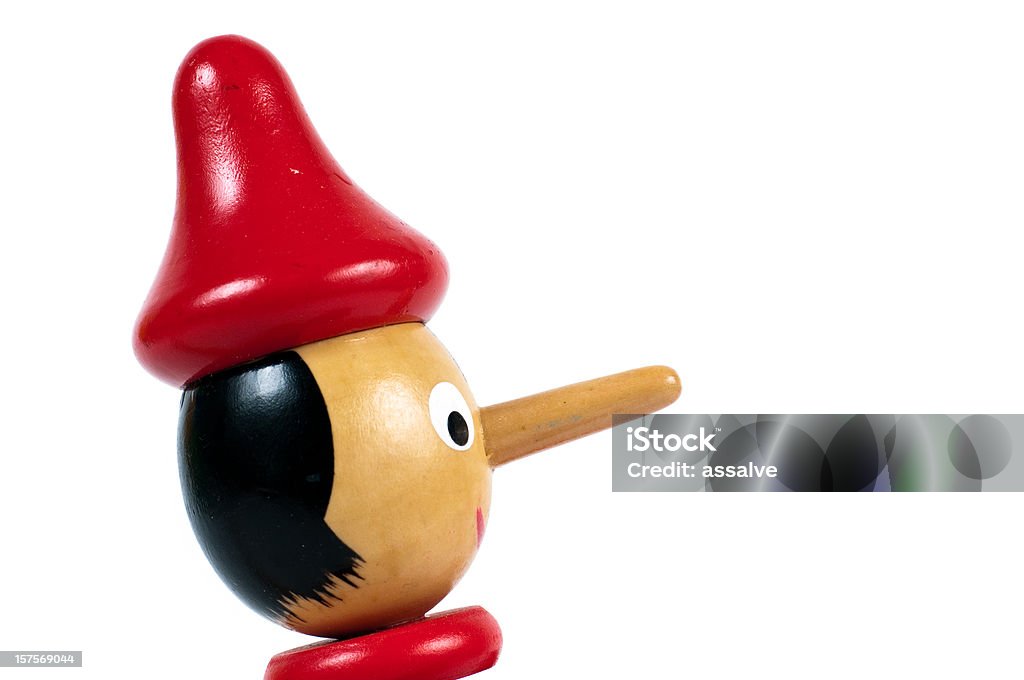 Pinocchio's long nariz - Foto de stock de Pinóquio royalty-free