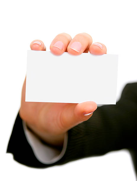 istock Blank business card in a hand 157569118