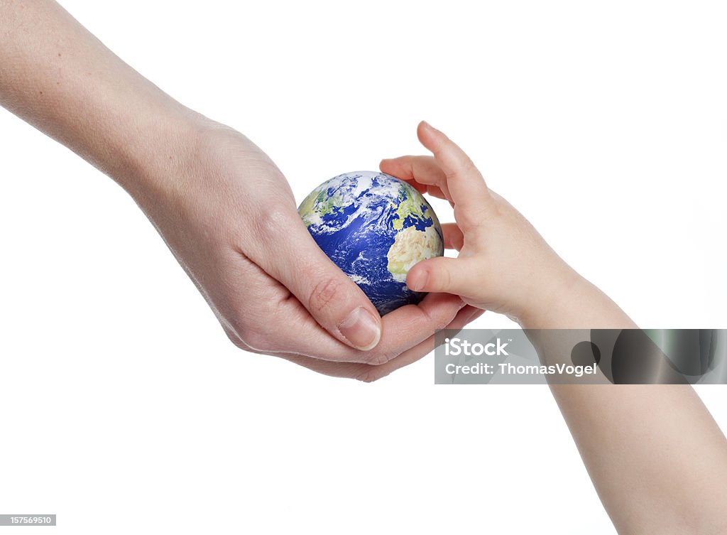 Земля в руке. Глобальное потепление ребенка мире среды - Стоковые фото Планета Земля роялти-фри