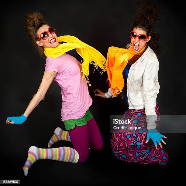 Young Woman With Punk Hairstyle Jumping Stock Photo - Download Image Now - Adolescence, Teenager, Cool Attitude