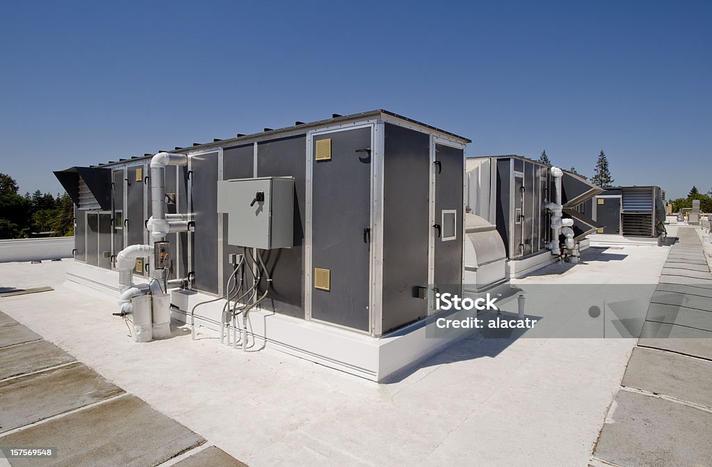 Cobertura, sistema de climatização (HVAC), fechado - Foto de stock de Avac royalty-free