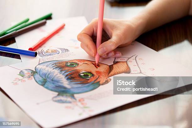 Manga Painter Stock Photo - Download Image Now - Manga Style, Drawing - Activity, Felt Tip Pen
