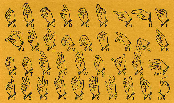язык жестов - знак иллюстрации stock illustrations