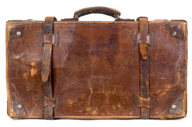 vintage alte koffer isoliert - suitcase luggage old fashioned obsolete stock-fotos und bilder