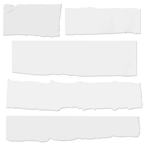 Multiple blank paper tears on white w/drop shadow Very large, blank newspaper tears with drop shadows isolated on white. Full size includes clipping paths for placement on any color background. ripped paper stock pictures, royalty-free photos & images