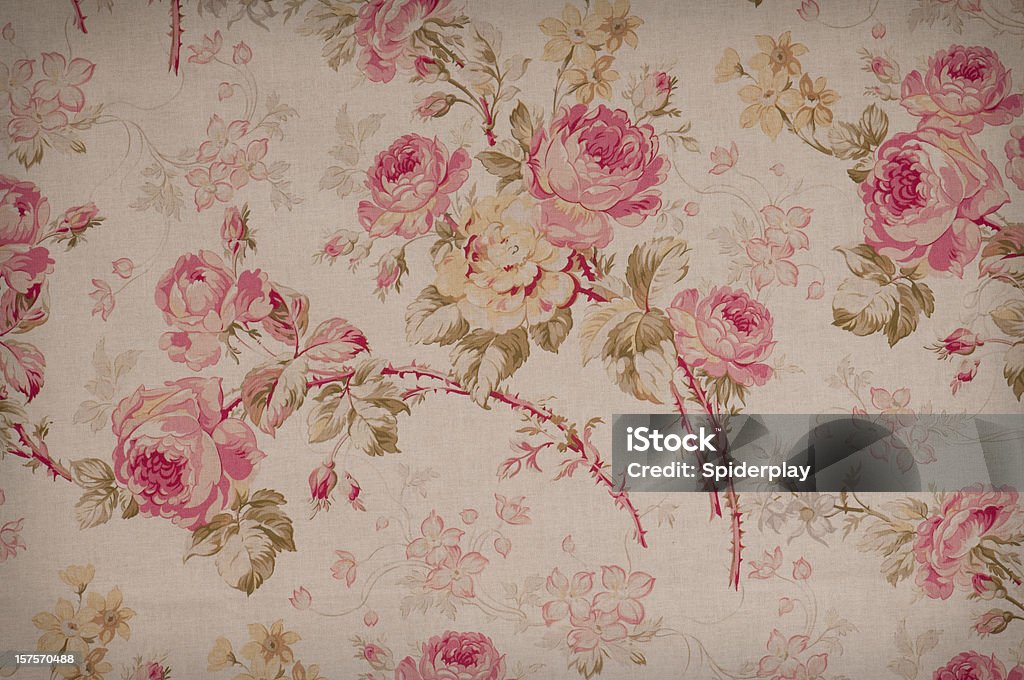Plano aproximado de Verão Floral Rosa antigo tecido - Royalty-free Estilo retro Foto de stock