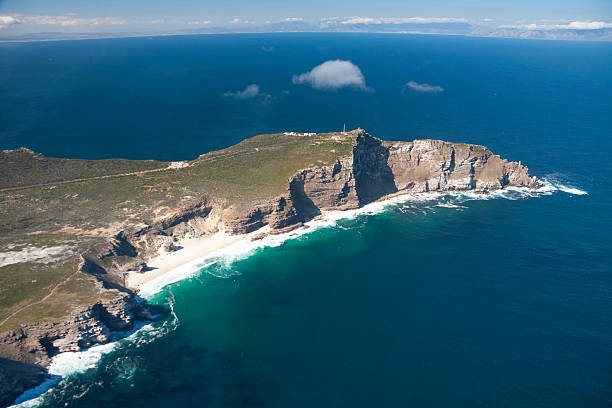 Ariel view of Cape of Good Hope The tip of the Cape stretches out like a finger cape peninsula stock pictures, royalty-free photos & images