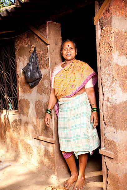 istock One Cheerful Traditional Rural Indian Woman Standing Vertical 157570606
