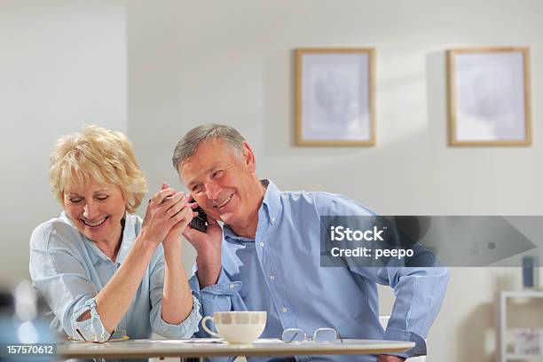 Seniors On Phone Stock Photo - Download Image Now - 60-69 Years, Active Seniors, Adult