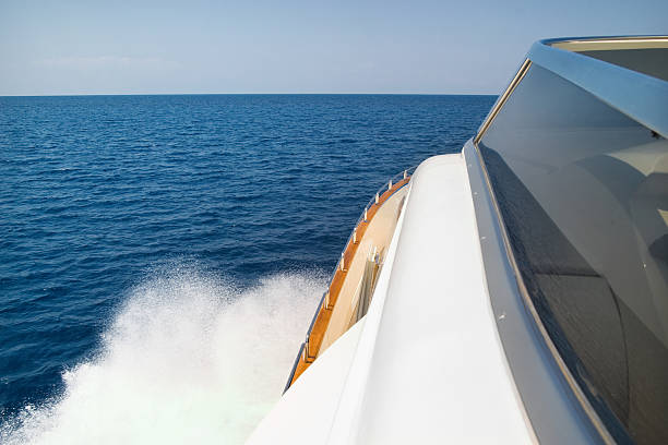istock Luxury yacht sailing at high speed 157570648