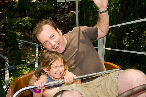 istock Father and Daughter Ride a Roller Coaster 157570686
