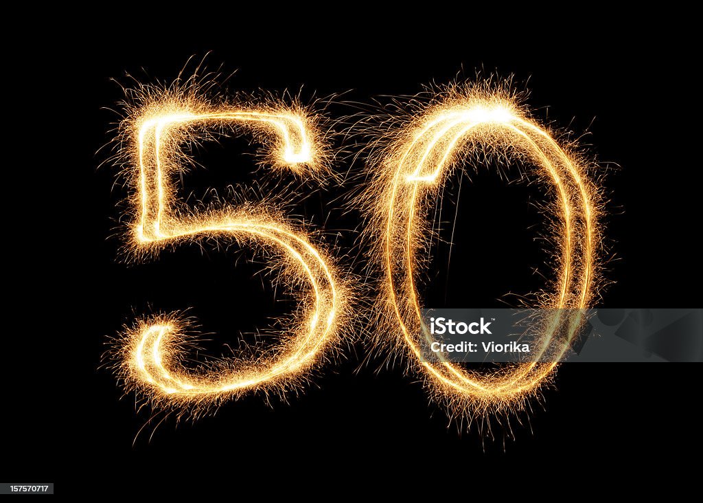 Número 50 (XXL) espumante - Foto de stock de Número 50 royalty-free