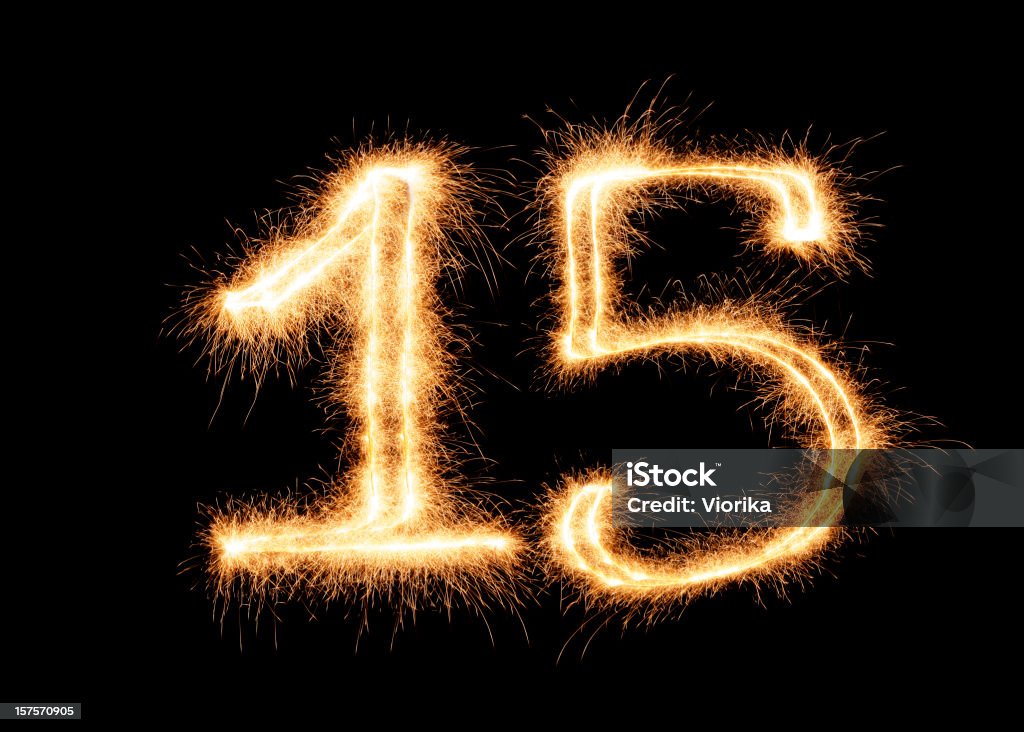 Sparkling Number 15 (XXL)  Number 15 Stock Photo