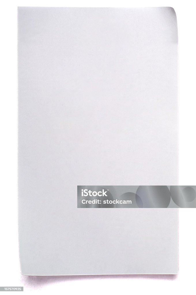 Weißen Hinweis Papier Isoliert - Lizenzfrei Buchseite Stock-Foto
