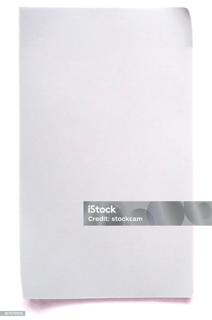 Nota de papel branco isolado - Foto de stock de Branco royalty-free