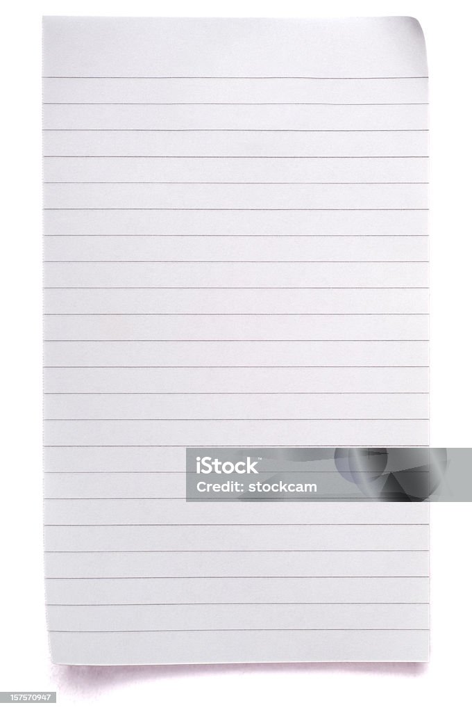 Forro de papel en blanco Nota - Foto de stock de Blanco - Color libre de derechos