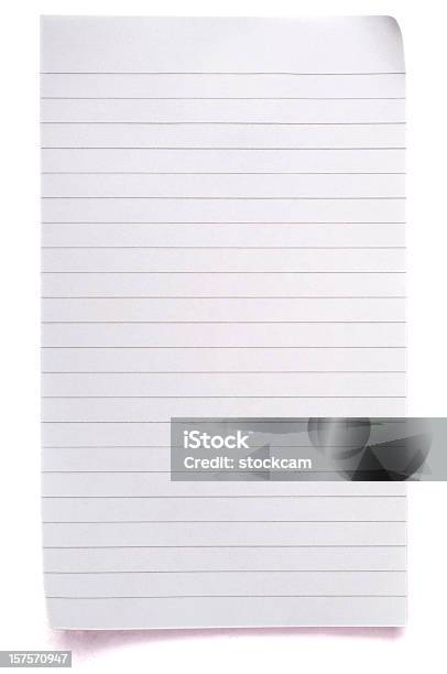Sheet Of Lined Blank Note Paper Stock Photo - Download Image Now - Advice, Close-up, Color Image