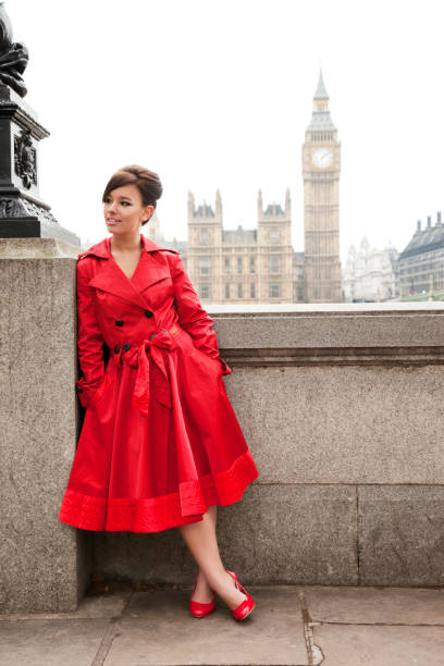 istock London Woman in Red 157571641