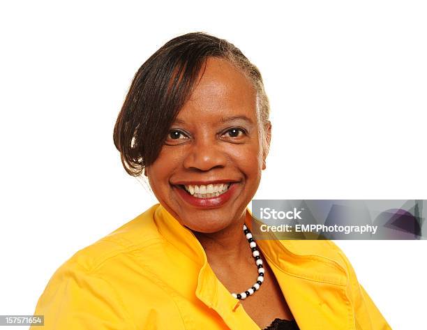 Portrait Of A Mature African American Woman Isolated On White Stock Photo - Download Image Now