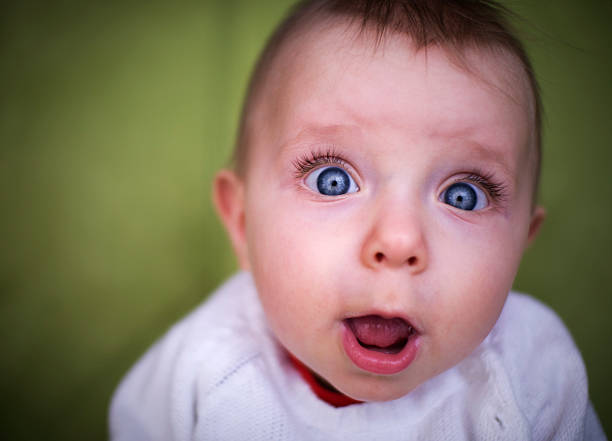 Portrait of a cute funny baby boy.
