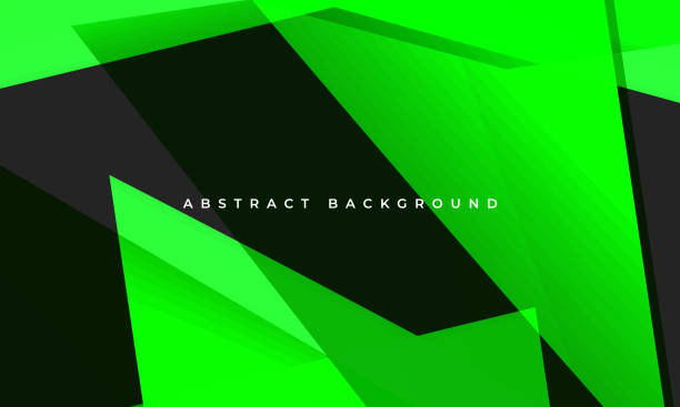 istock Green and black modern abstract background with geometric shapes. 1575719653
