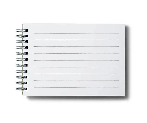 Chrome wire-bound notebook / artpad in horizontal orientation with natural drop shadow.