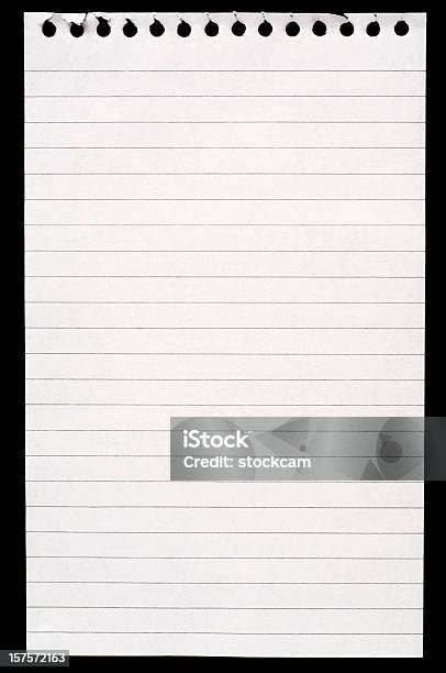 Foderato Nota Carta Bianco Su Nero - Fotografie stock e altre immagini di Affari - Affari, Appiccicoso, Articolo di cancelleria