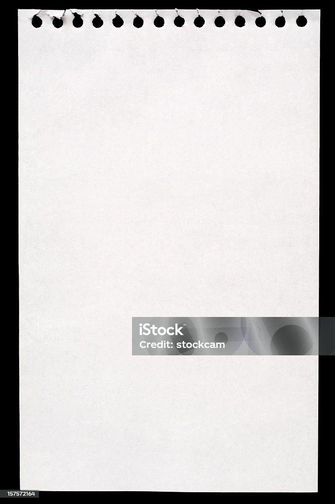 Nota de papel branco, isolado no preto - Foto de stock de Branco royalty-free